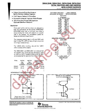 SN74LS540DWRG4 datasheet  